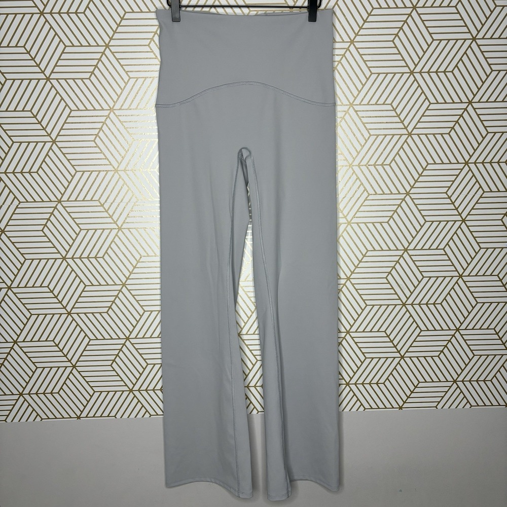 SPANX Booty Boost Flare Leggings Womens XL Silver Gray High Rise Yoga Pants